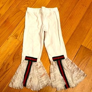 Toddler Girls Custom Made Lace Bell Bottom Legging Pants